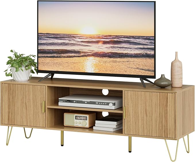 White TV Stand with Storage