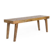 Mango Wood Dining Bench – Rustic Boho, Natural Brown