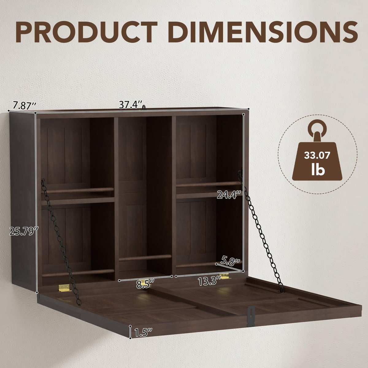 Solid Wood Wall-Mounted Bar Cabinet