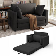 TROMIRY Convertible Sofa Bed, 2 in 1 Pull Out Loveseat Sleeper Sofa | 78.7” Folding Floor Sofa Bed for Guest Room, Bedroom | Black