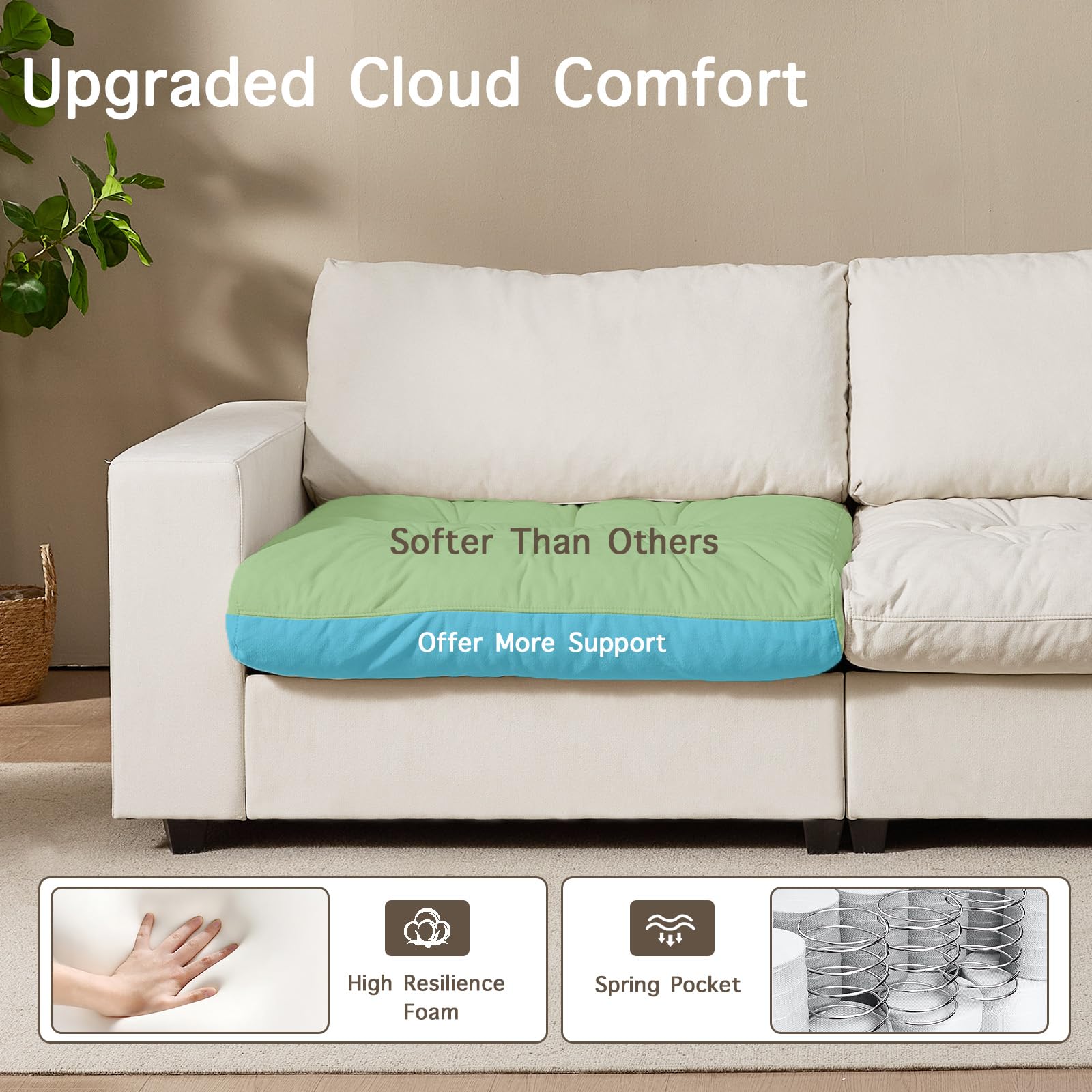Orcalic 87'' Storage Sofa Couch, 3 Seater Sofa with Extra Deep Seats, Modern Couches for Living Room, Comfy Upholstered Space Saving Sofa with Washable Cushion Covers for Apartment, White