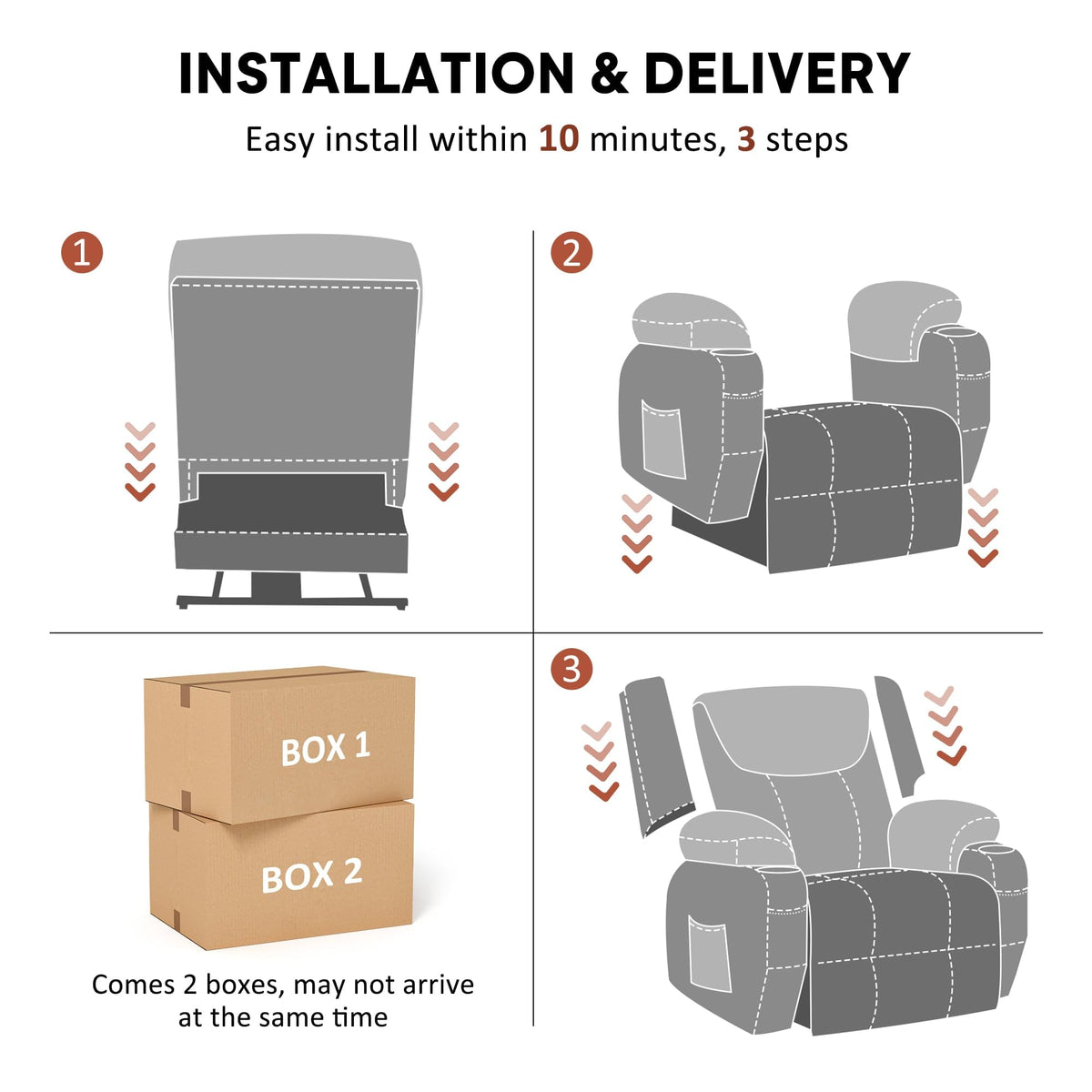 Korser Oversized Power Lift Recliner Chair with Massage and Heat for Elderly, 26" Overstuffed Wide Electric Recliner with 2 Side Pockets, Cup Holders, Lift Chair for Living Room, Faux Leather, Black