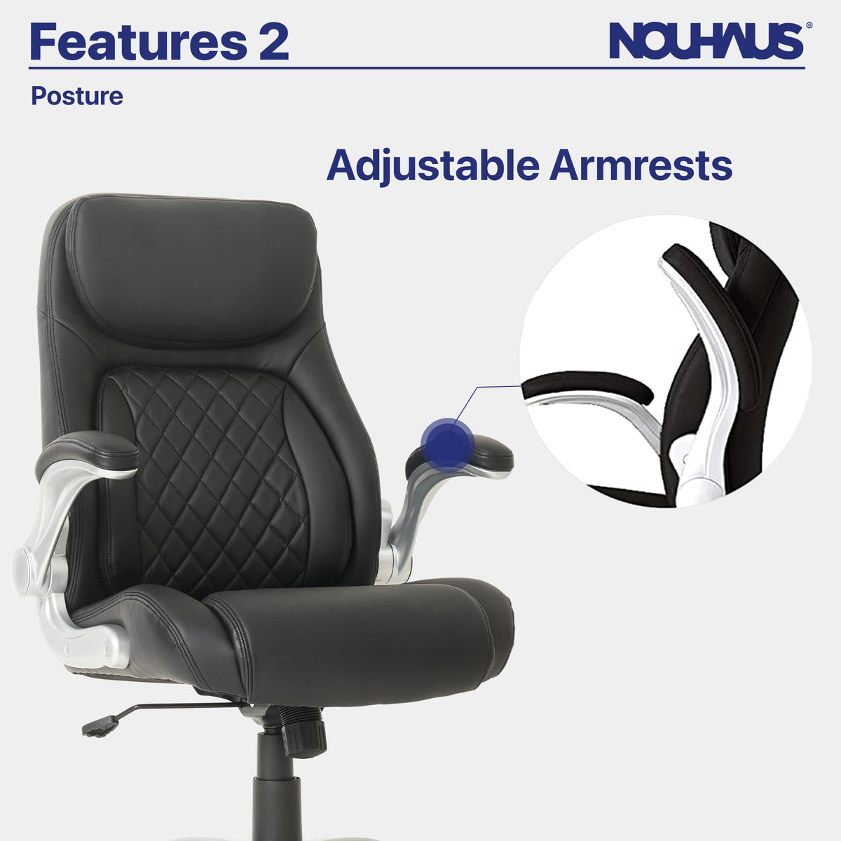 Ergonomic PU Leather Office Chair with Lumbar Support