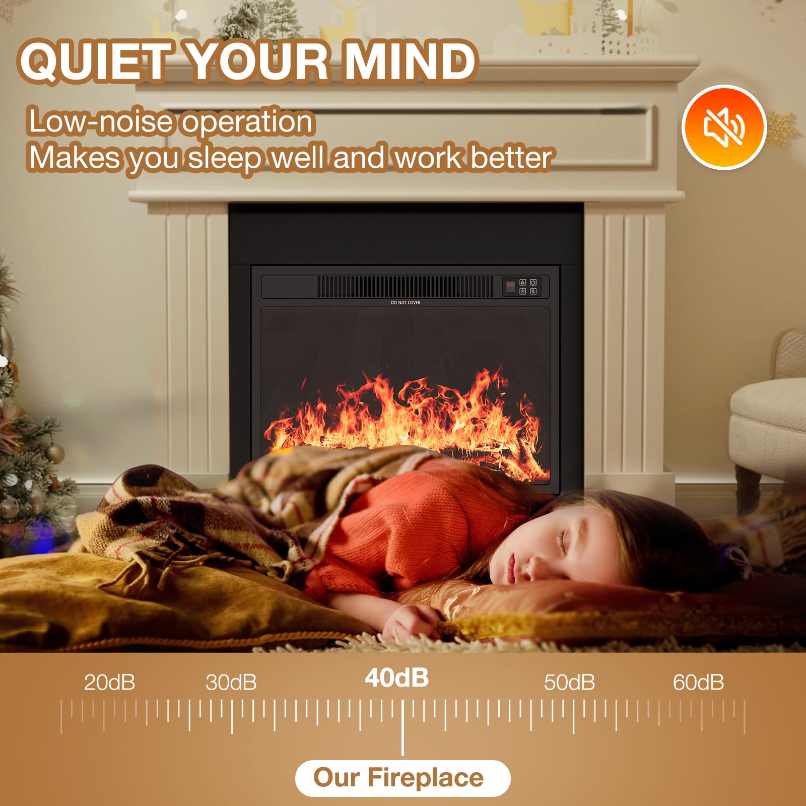 Electric Fireplace with Mantel TV Stand