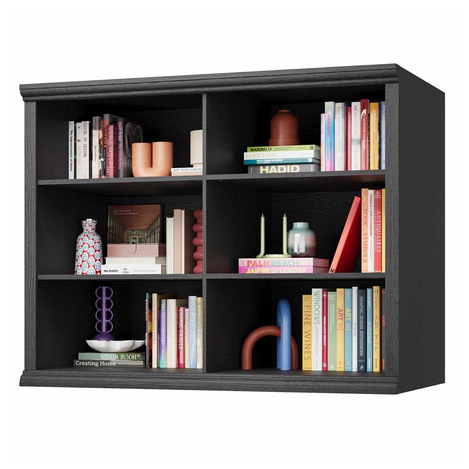 3-Tier Bookcase, 47" Wide Open Bookshelf