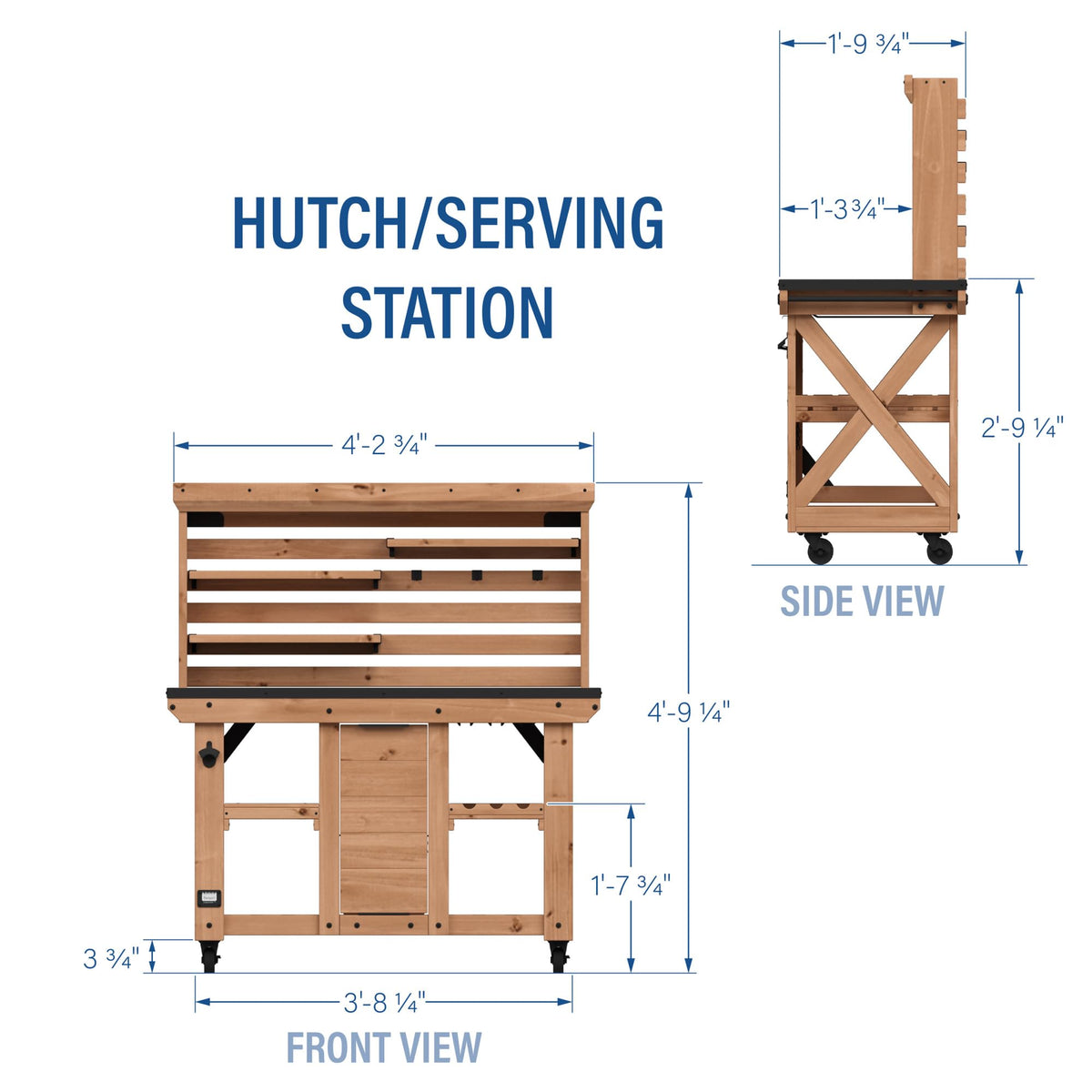Cedar Buffet Hutch Serving Cart