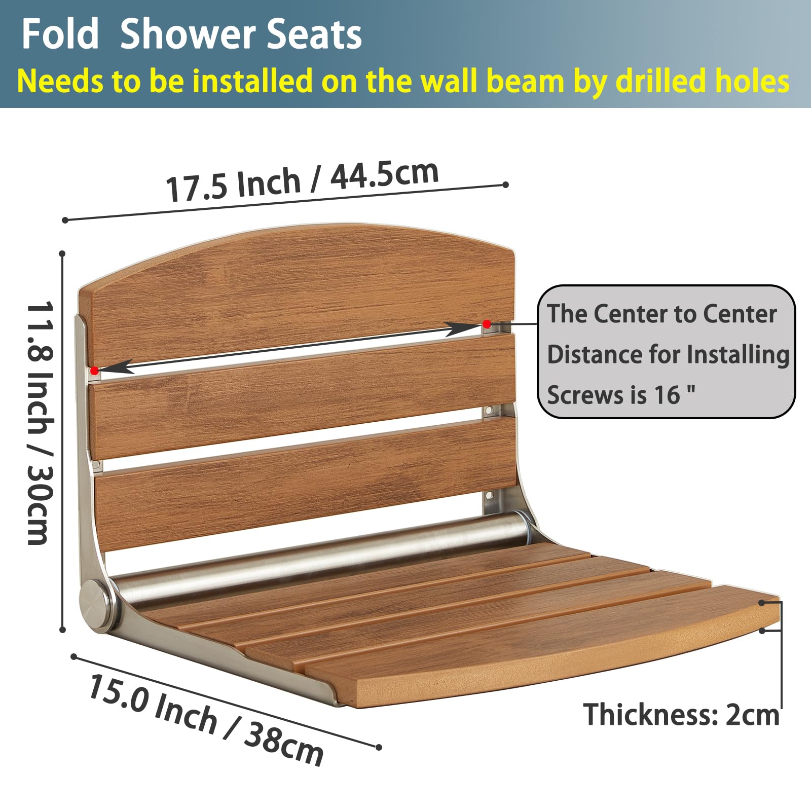 Wall-Mounted Folding Shower Seat