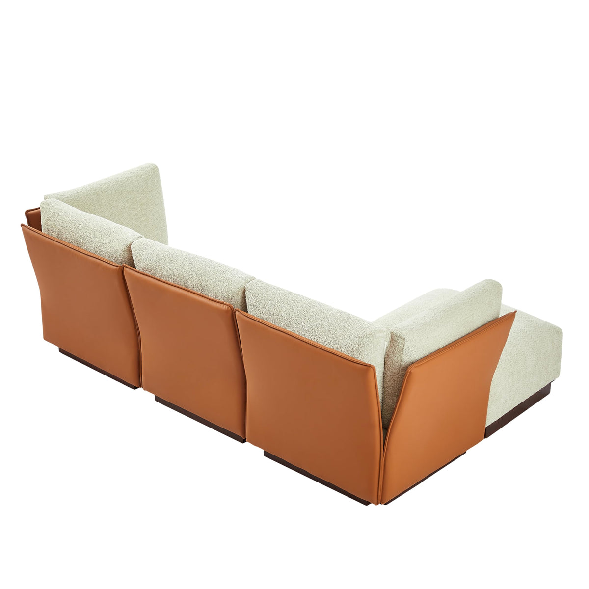 Christopher Knight Home Macy Modern L-Shaped Modular Couch with Ottoman, Modular Sectional Sofa with Wooden Frame for 4, Boucle Fabric Lounge Sofa Couch for Living Room Home Office, Sesame