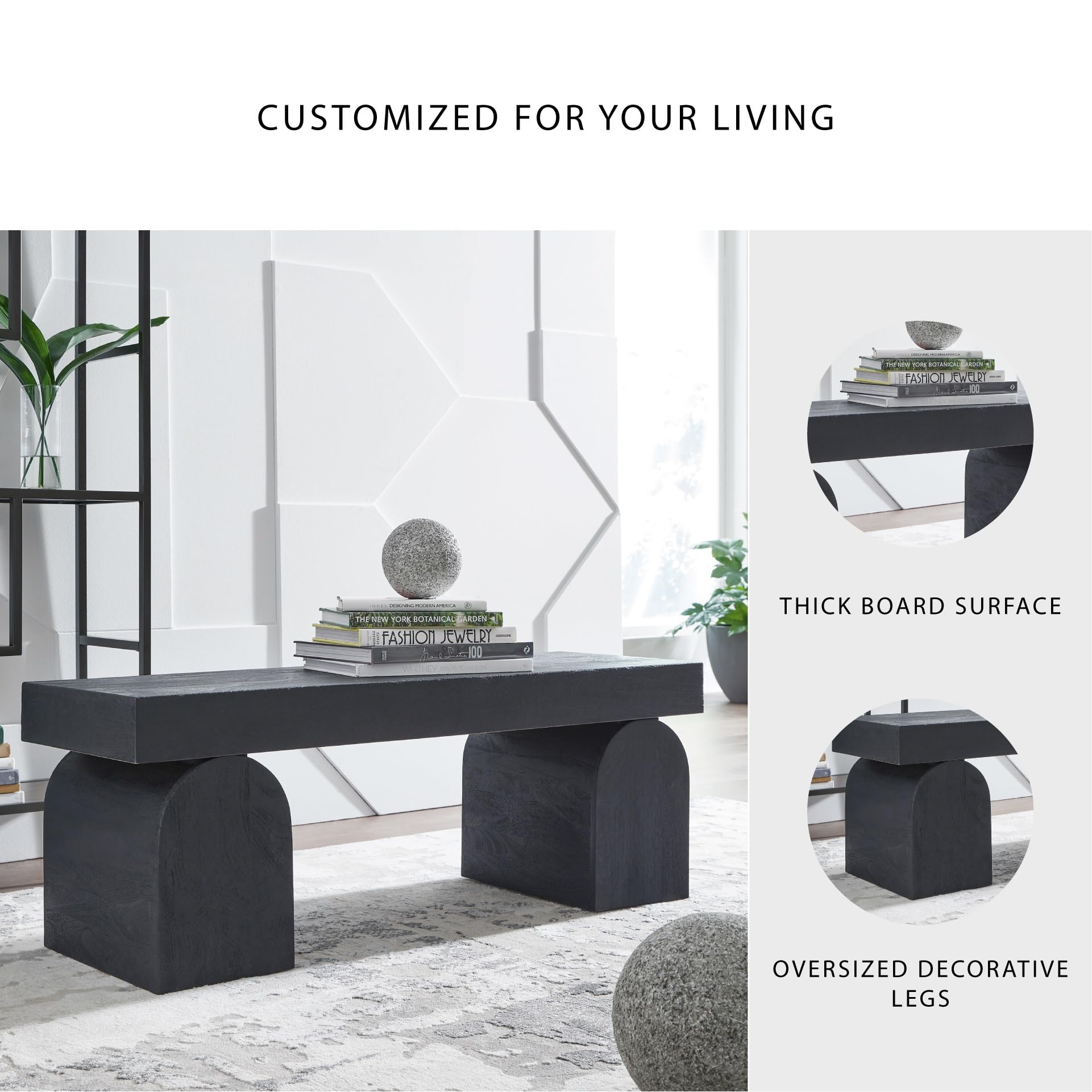 Modern Wood Accent Bench