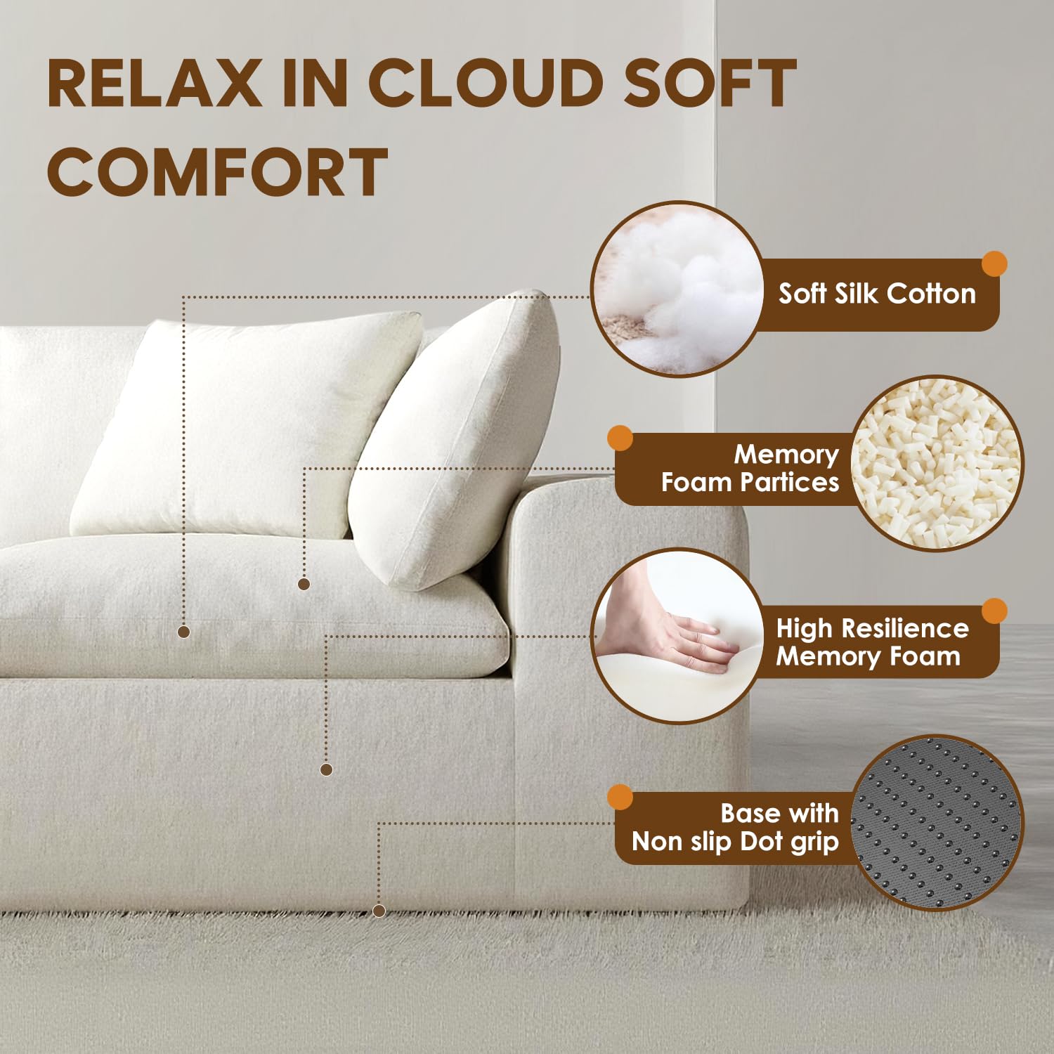Modular L-Shaped Sectional Sofa with Deep Seat