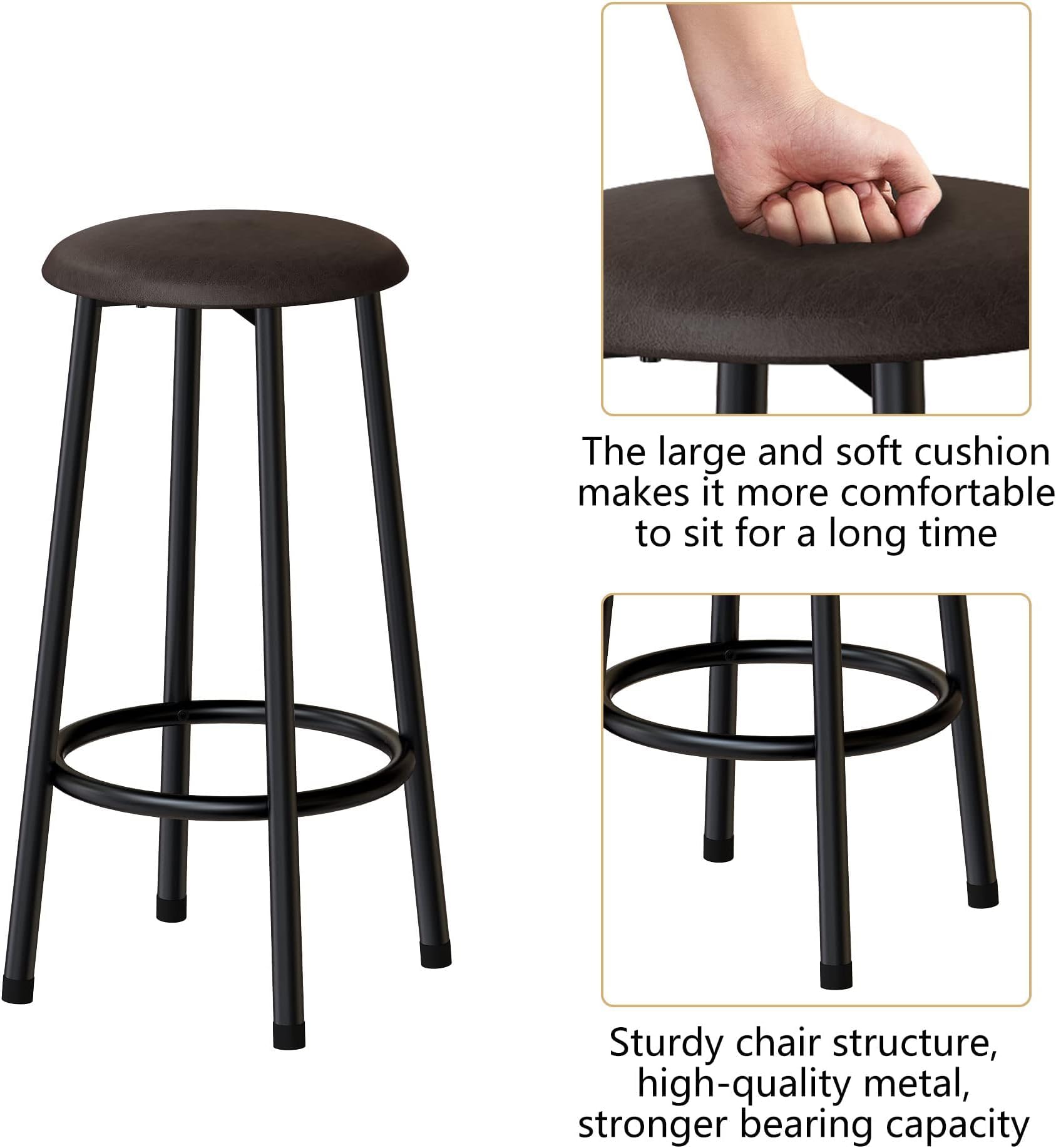 3-Piece Bar Table Set with 2 Stools