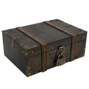 Vintage Wooden Treasure Chest with Combination Lock