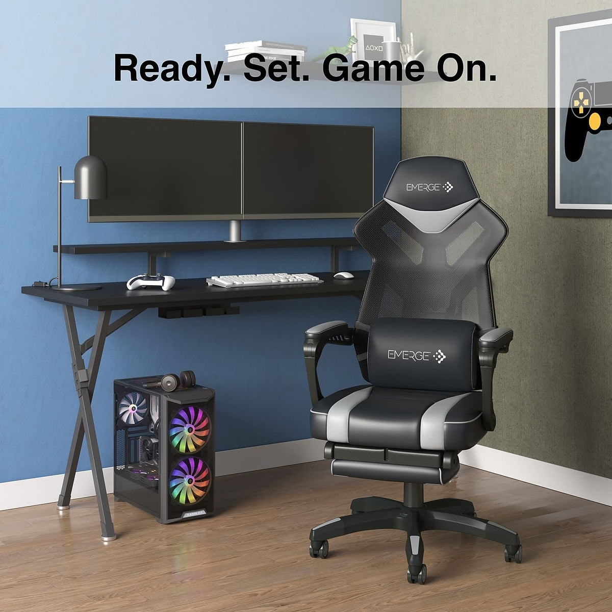 Black & Gray Reclining Gaming Chair