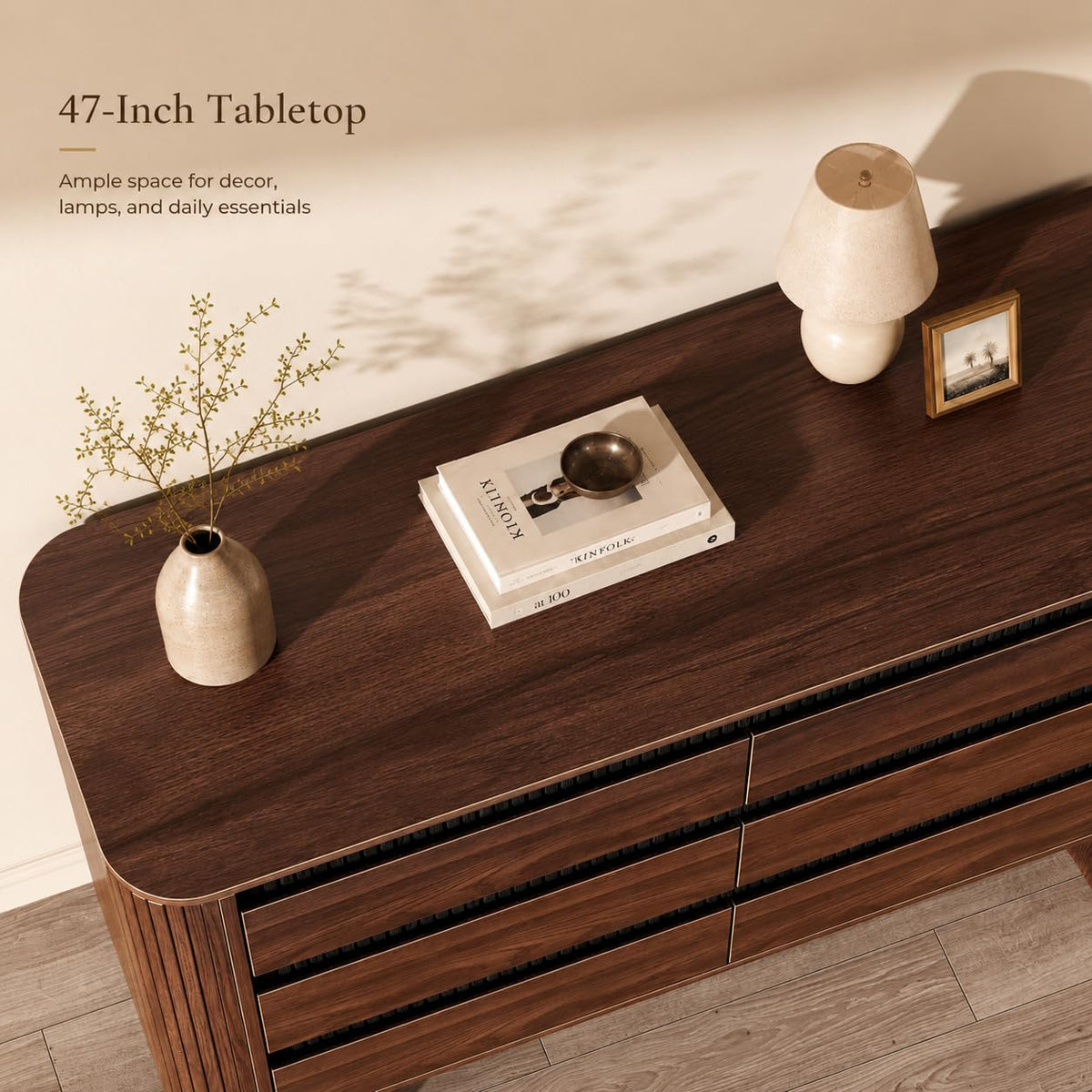 Walnut 6-Drawer Dresser