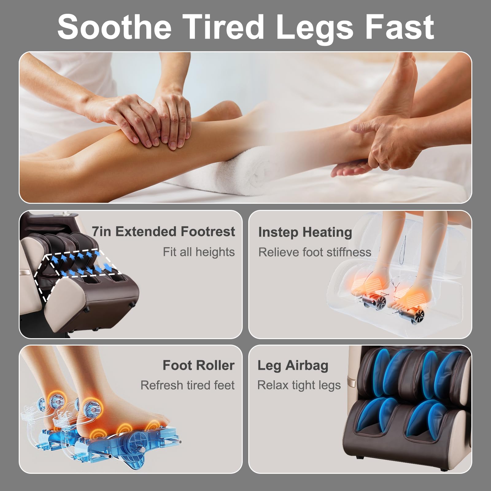 iBooMas Massage Chair, 2026 SL-Track Zero Gravity Shiatsu Massage Chairs Full Body and Recliner, 12+6 Modes, Body Scan, APP, Foot Rollers, Heat Therapy, Airbags, Bluetooth, Thai Stretch (Beige& Brown)