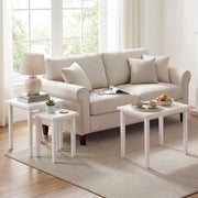 Farmhouse Nesting Side Tables – Set of 3, Wood & Rubber Legs