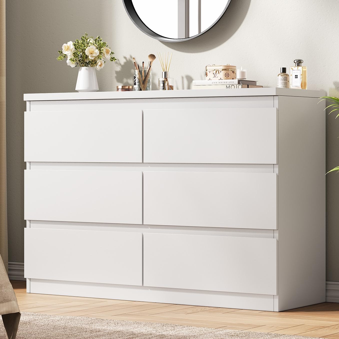 6-Drawer Wood Dresser with Deep Storage