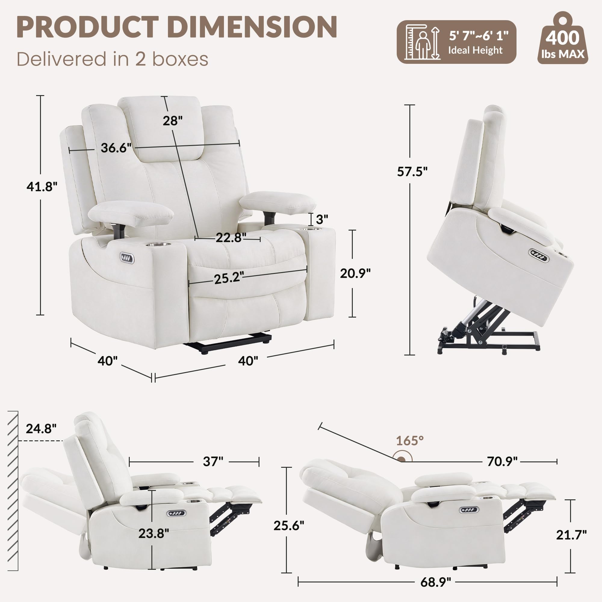 Power Lift Recliner Chair with Massage & Heat