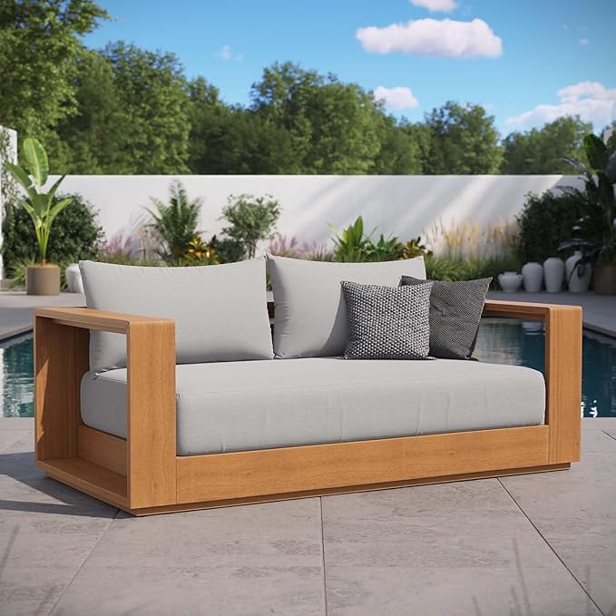 Acacia Wood Outdoor Patio Loveseat