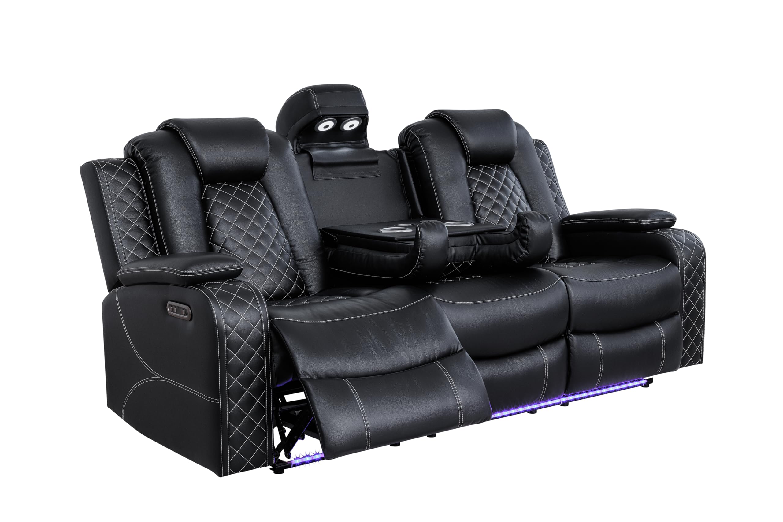 3-Piece Power Recliner Sofa Set with LED & Bluetooth