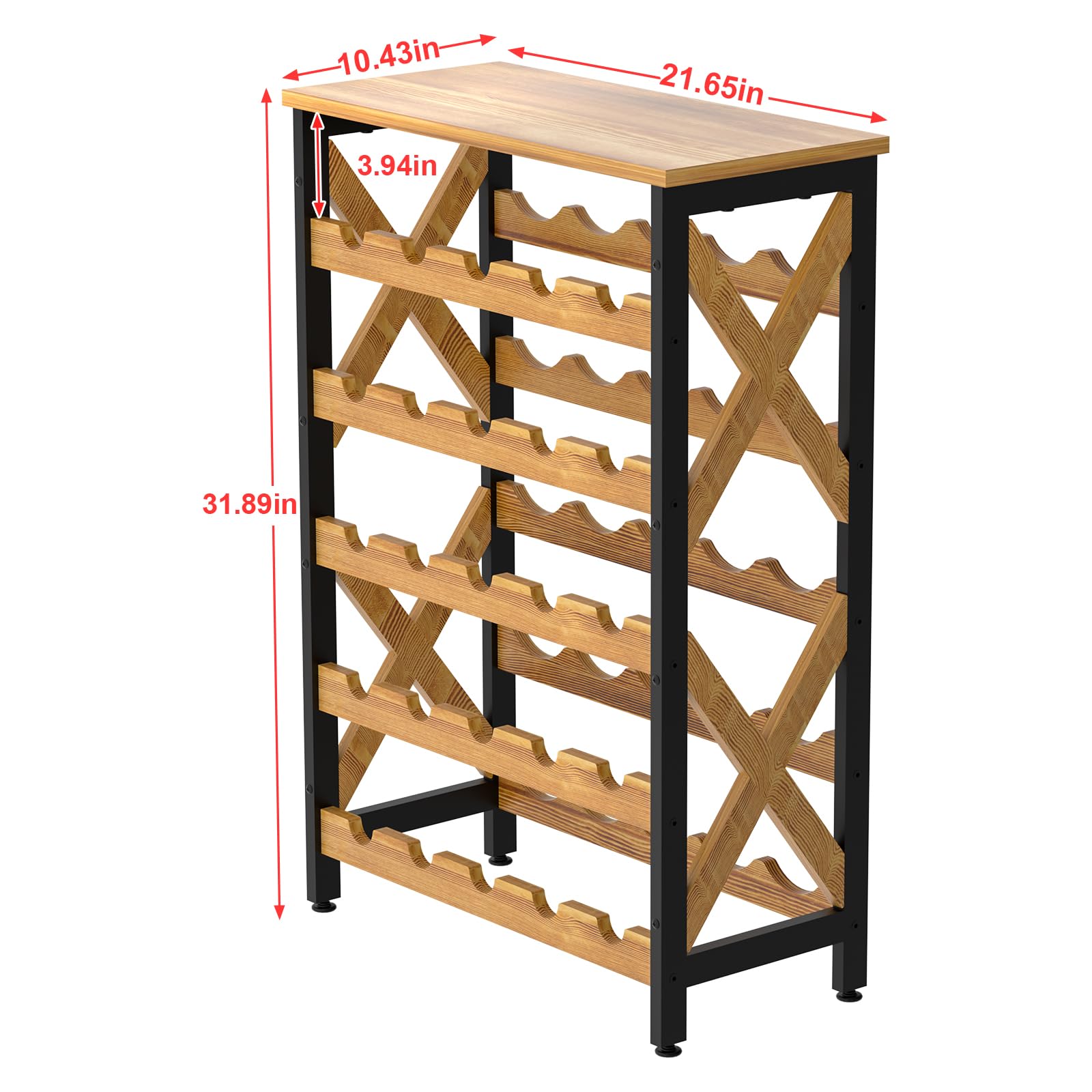 25-Bottle Freestanding Wine Rack
