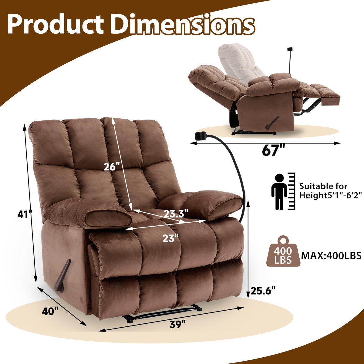 Oversized Manual Recliner
