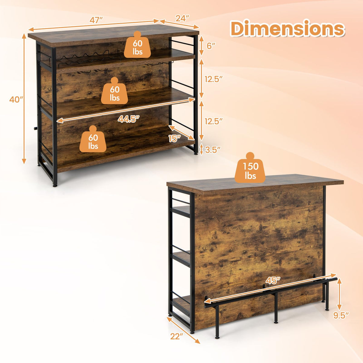 Industrial Home Bar Table
