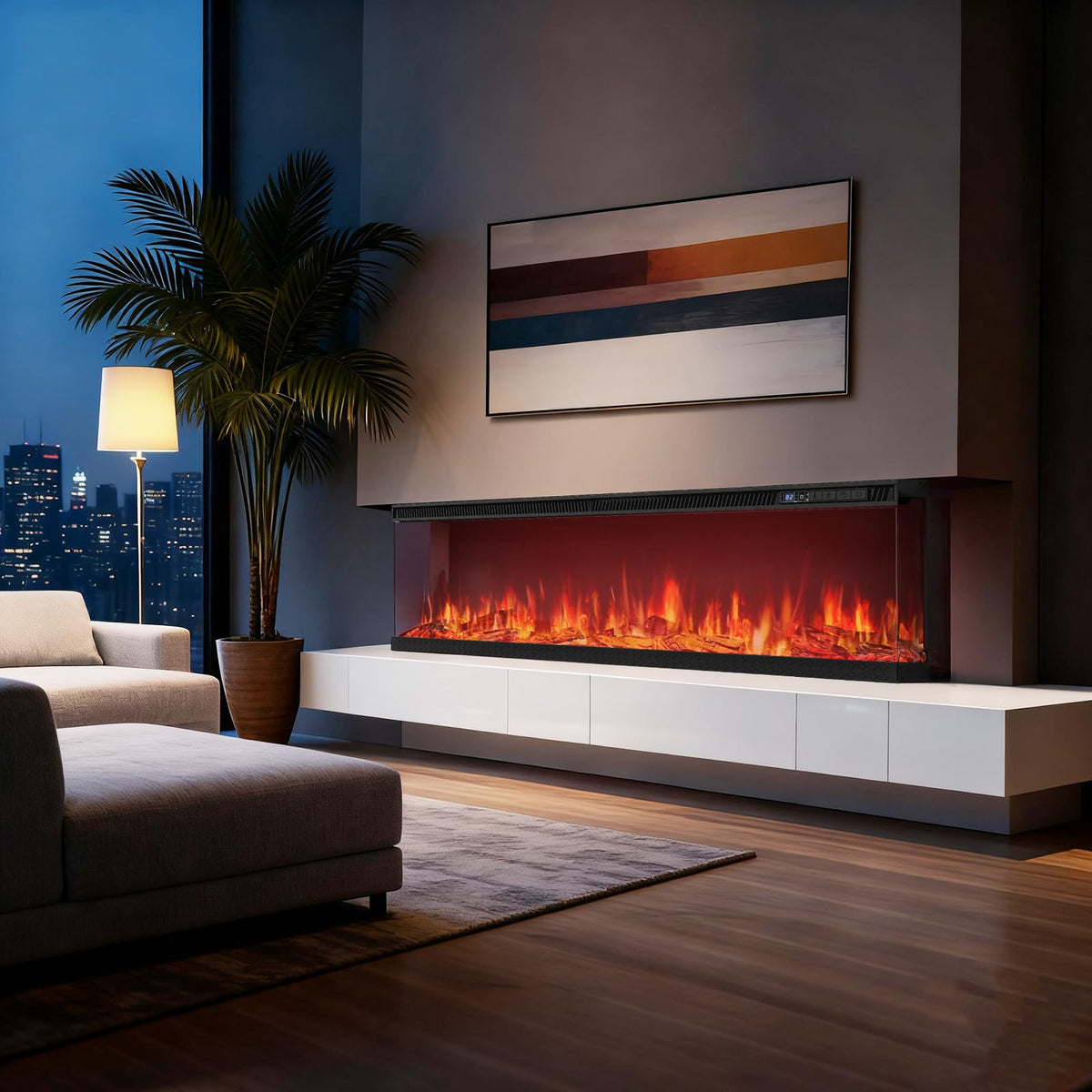 3-Sided Smart Electric Fireplace