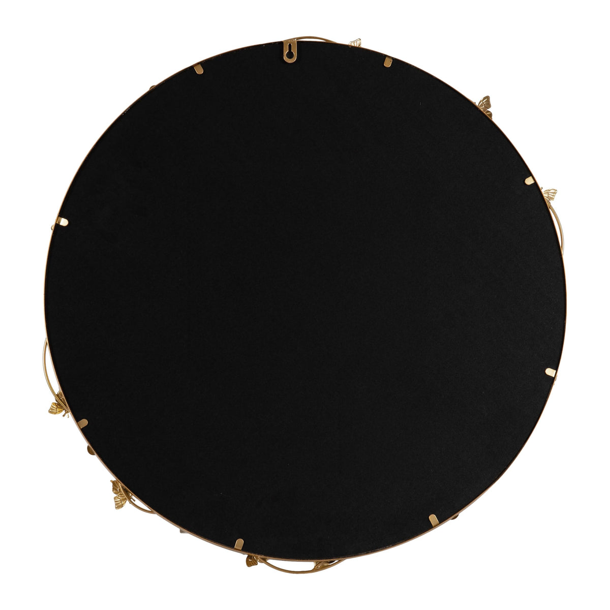 Gold Floral Round Wall Mirror