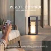 RIRZ Modern Floor Lamp with Remote (Adjustable Brightness), Dusk to Dawn Outdoor Solar Lanterns Waterproof IP65, Unique Floor Lamps, 3000K Solar Outdoor Lamp for Patio Backyard Garden Deck Decoration