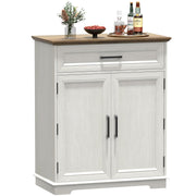 REDAYFUR Kitchen Storage Cabinet with Drawer, Buffet Cabinet with Storable Door, Modern Floor Sideboard, White Freestanding for Kitchen
