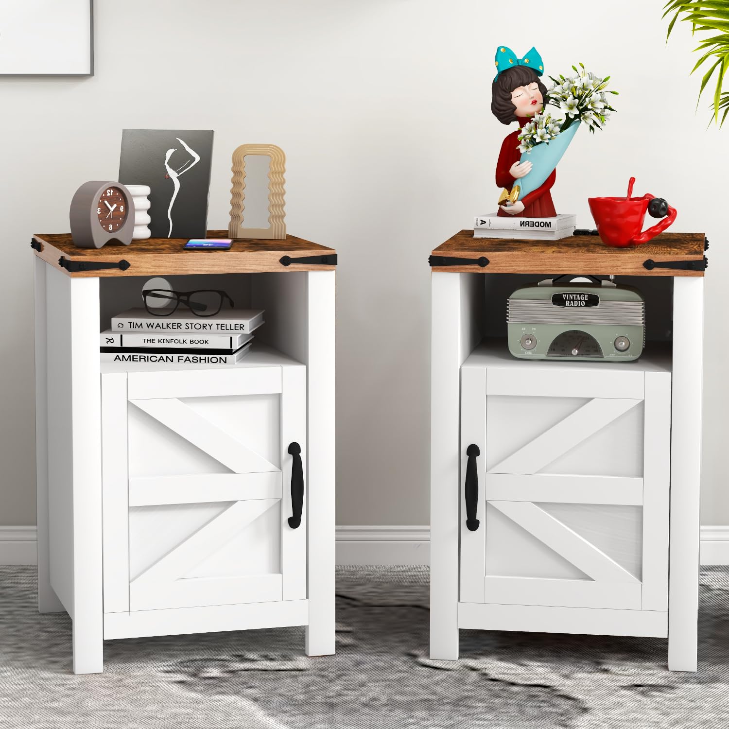 3-Piece Farmhouse Coffee & Side Table Set with Storage