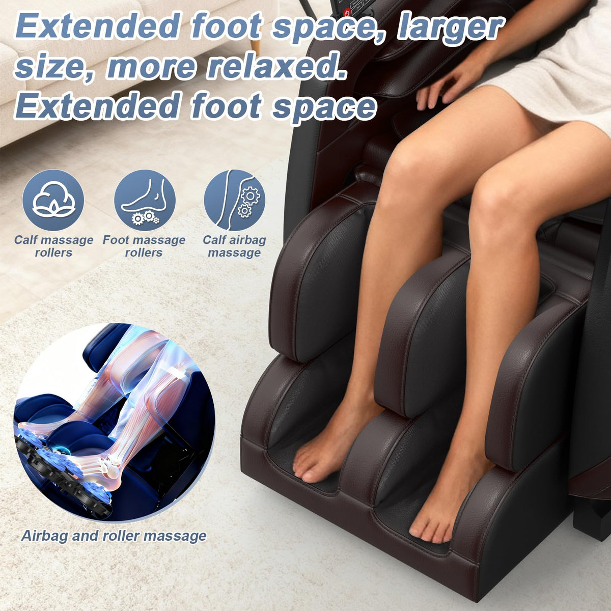 Srfzluxy Zero Gravity Massage Chair Full Body Recliner, 14 Fixed Rollers