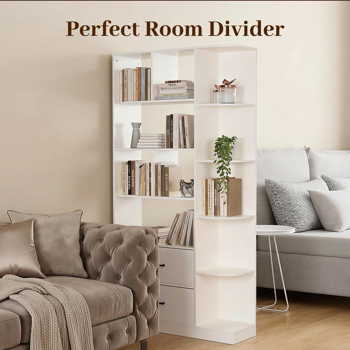 Corner Bookshelf with Drawers