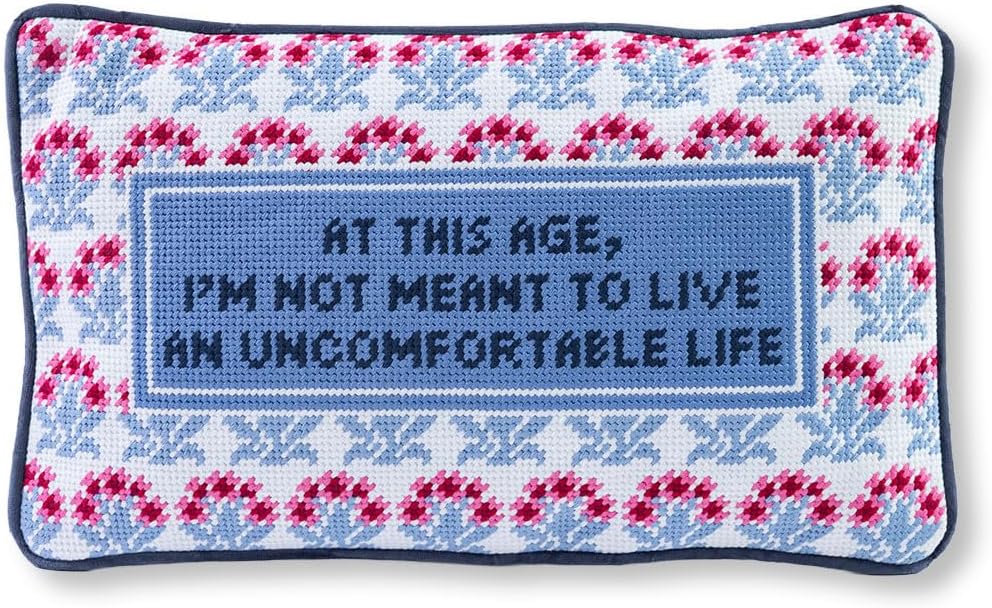 Needlepoint Decorative Throw Pillow 9"x15"