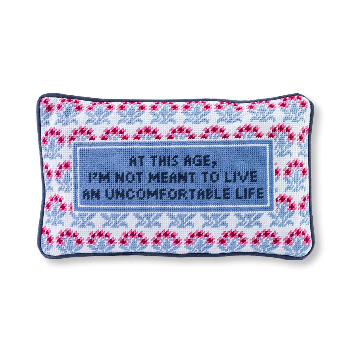 Needlepoint Decorative Throw Pillow 9"x15"
