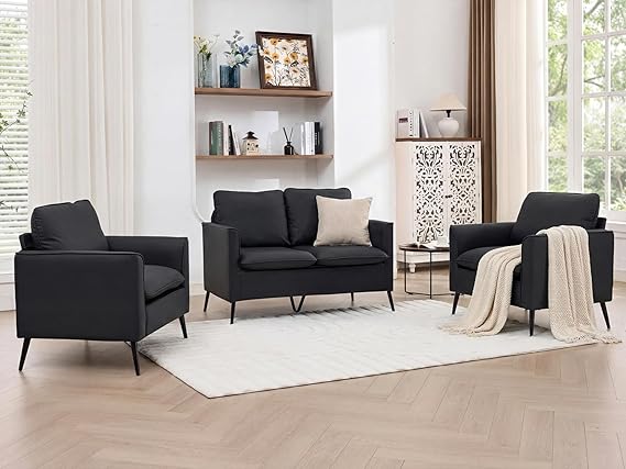 Faux Leather Loveseat Sofa
