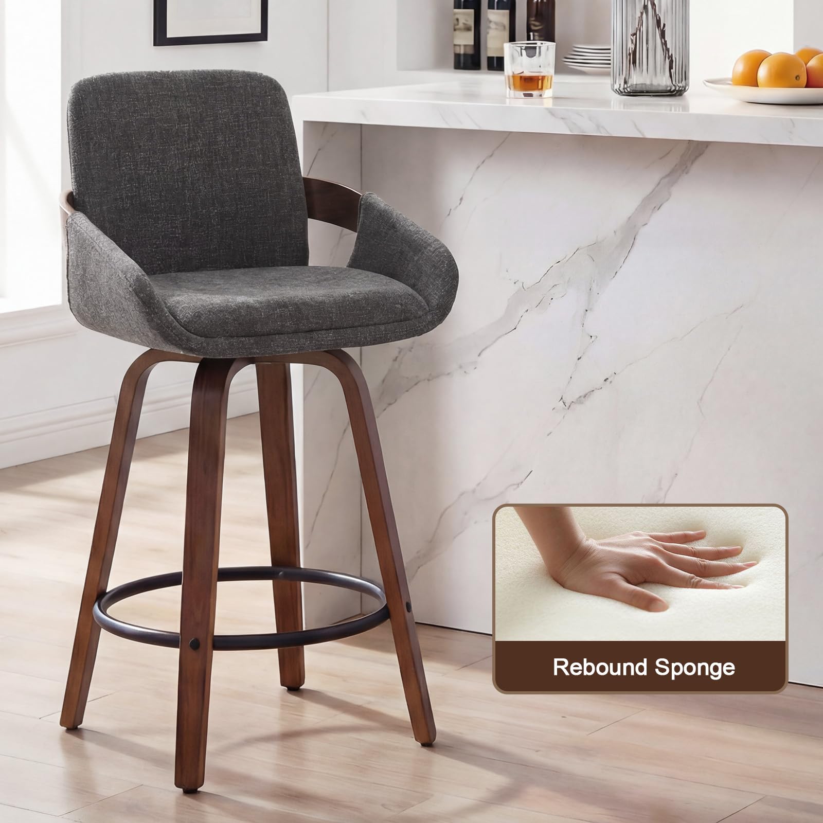 Counter Height Swivel Bar Stools Set of 2