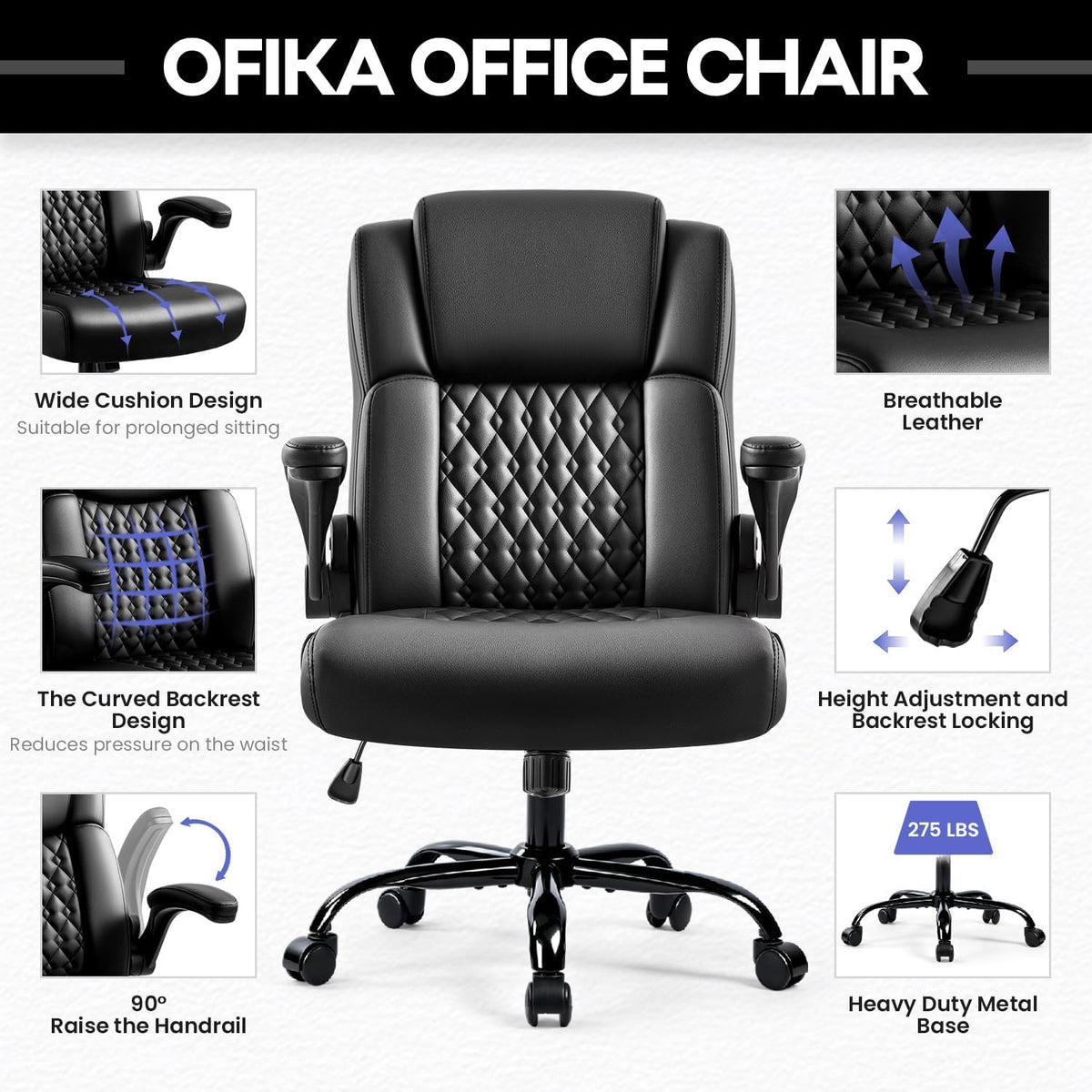 Ergonomic PU Leather Office Chair
