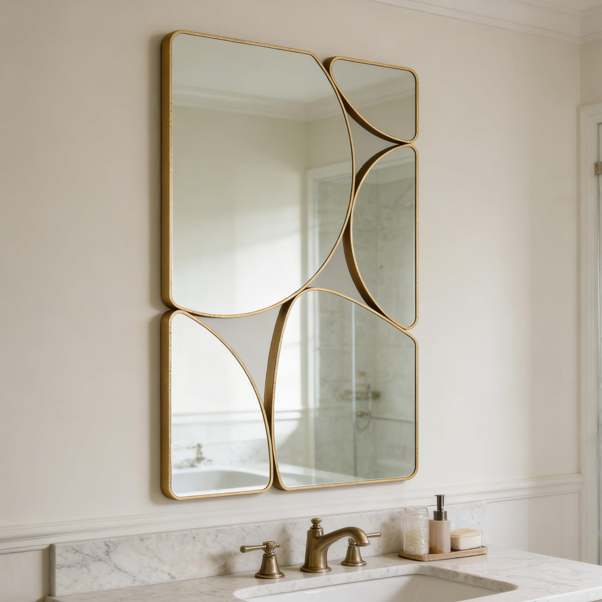 Antique Gold Abstract Wall Mirror