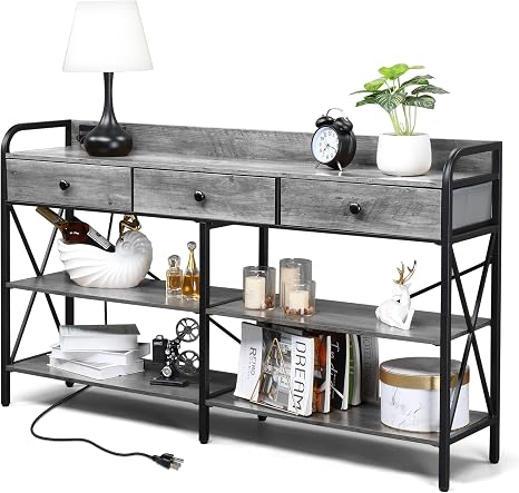 Console Table with USB Ports & Storage Shelves