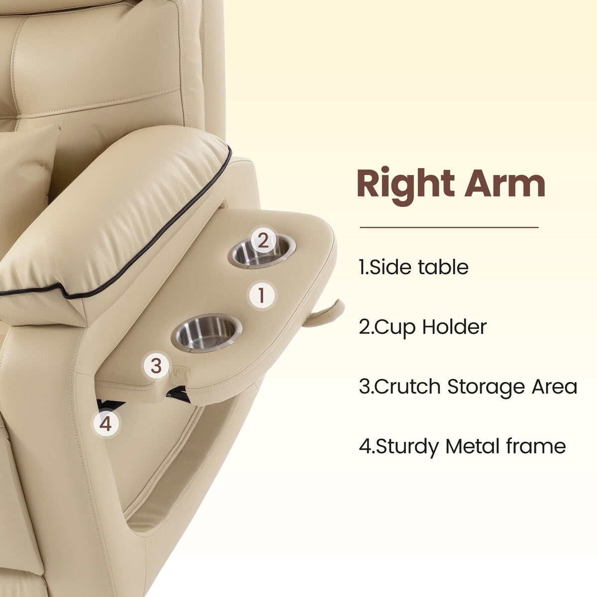 FiveWillowise Power Lift Recliner Chair for Elderly,Lift Assist Stand,Brown