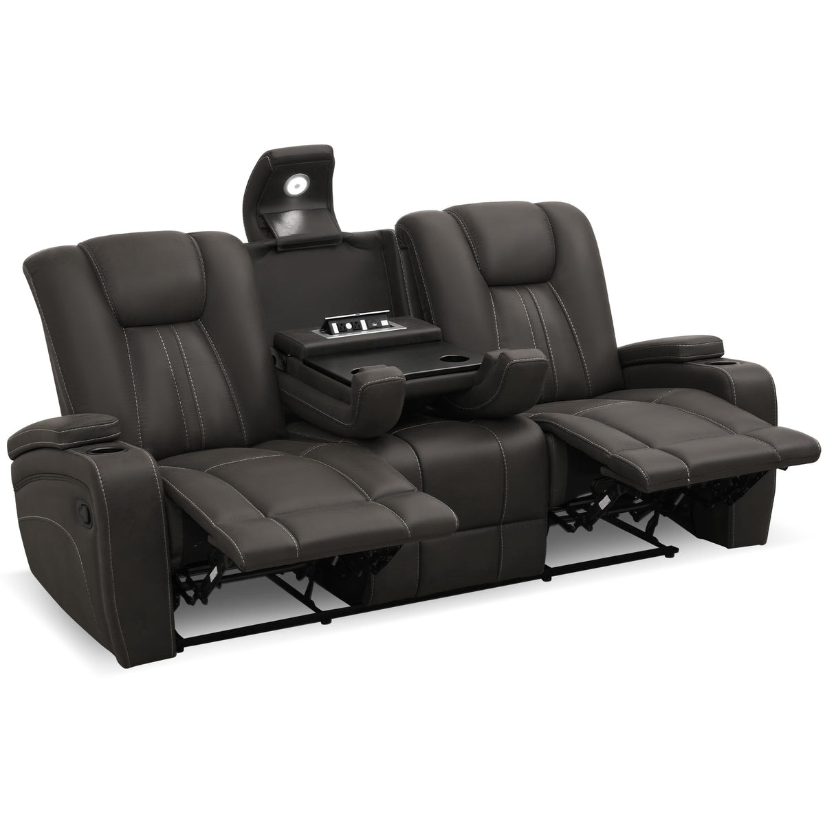 Oversized Recliner Sofa, Ergonomic 3-Seat Home Theater Seating