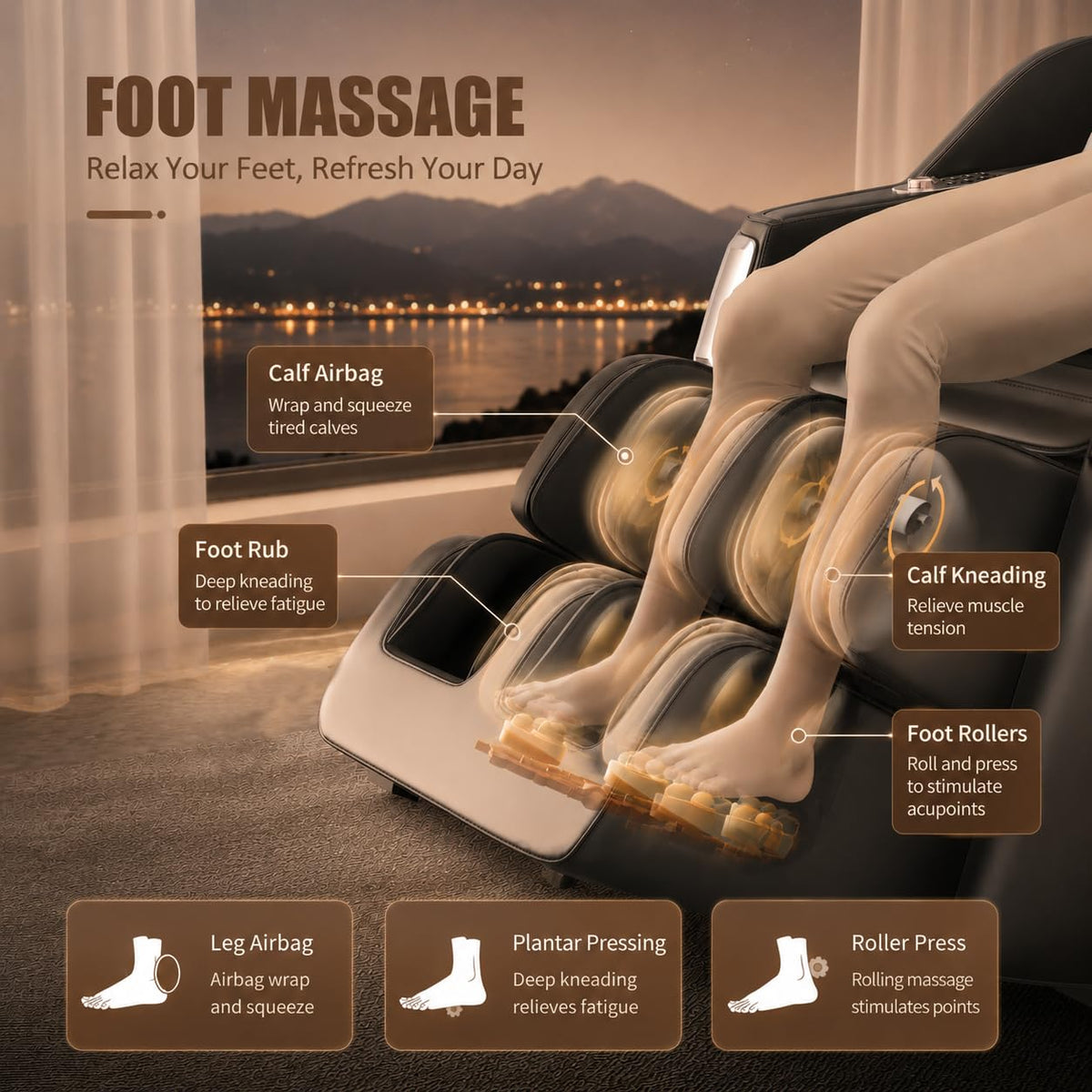 Black & White 3D Massage Chair