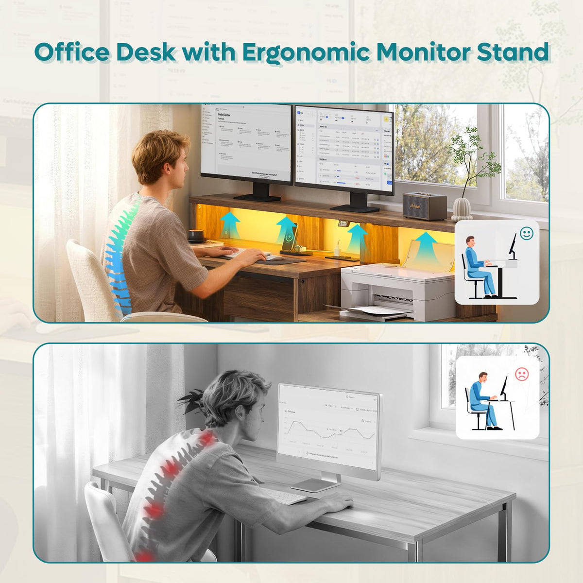 Computer Desk with Charging Station