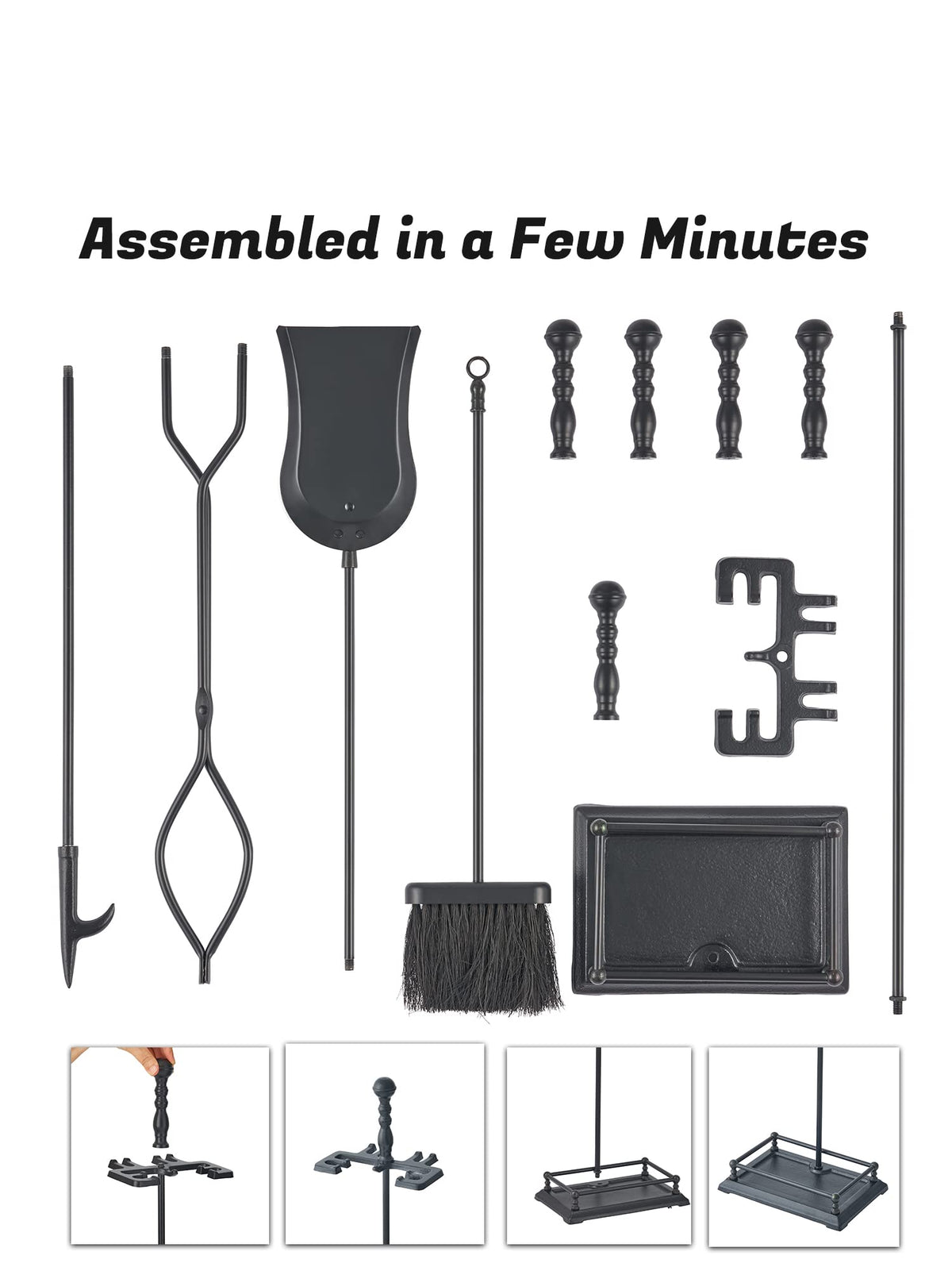 Retro Handle Fireplace Tool Set