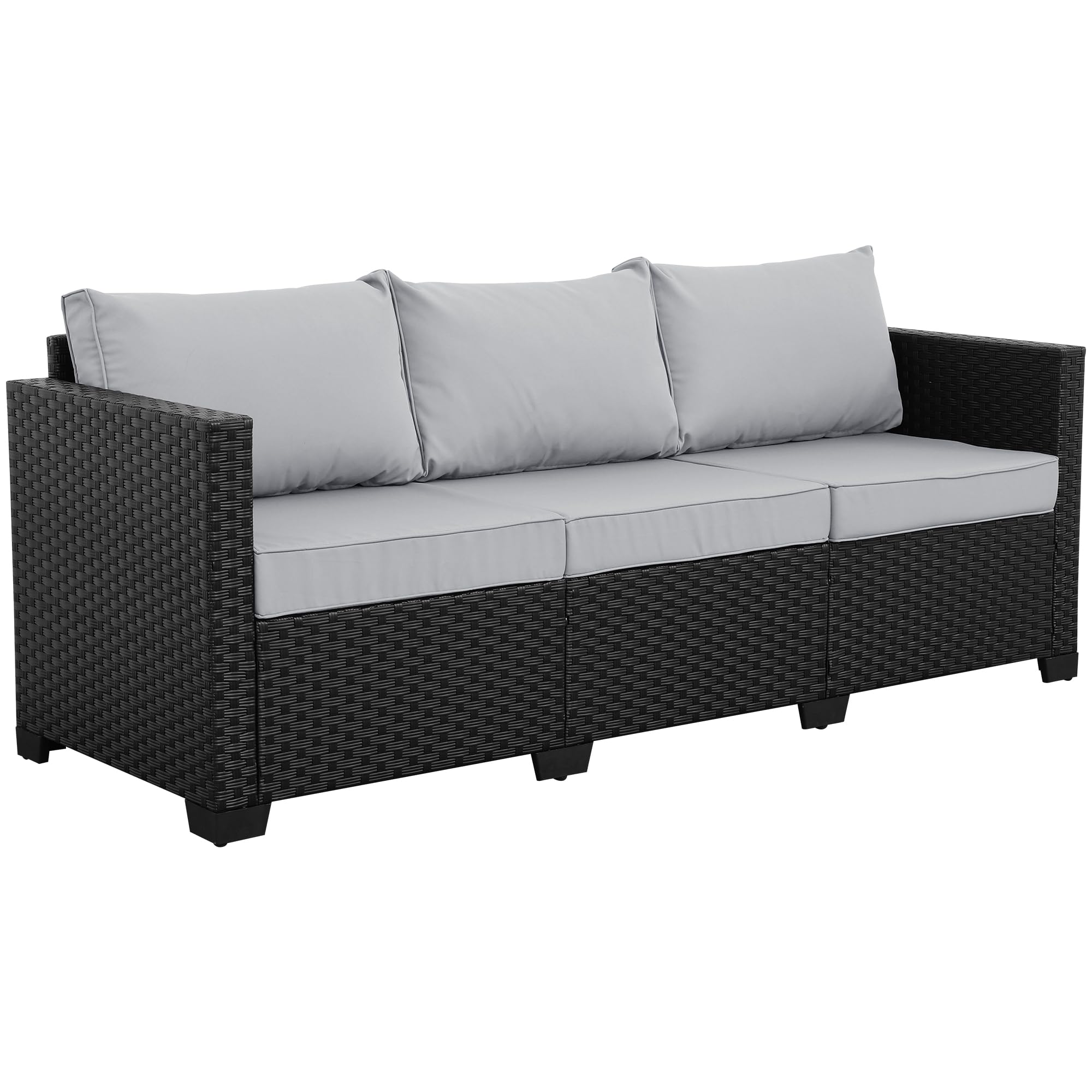3-Seat Outdoor Patio Sofa with Waterproof Cover