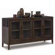 Signature Design by Ashley Burkhaus 1-Piece Buffet Cabinet, Dark Brown