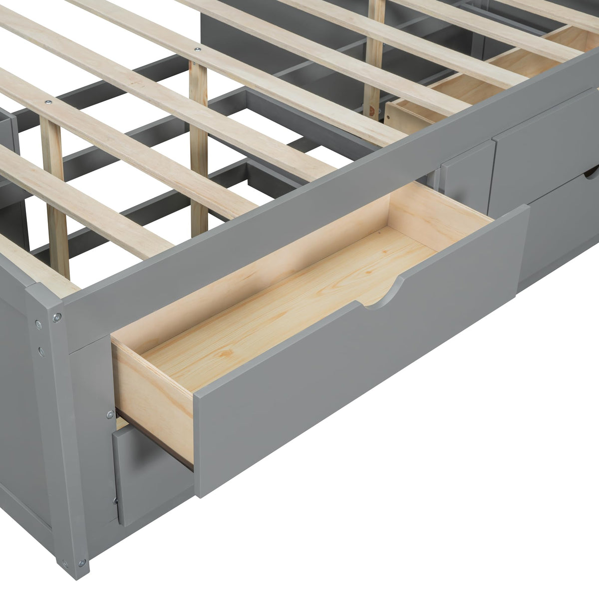 Full Storage Daybed with Drawers & Shelves