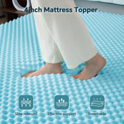 GEMBED Firm Memory Foam Mattress Topper Queen Size - Dual Layer 2.5 Inch Cooling Gel Memory Pad and 1 Inch Pillow Top Mattress Cover for Back Pain - 60" x 80" x 3.5"